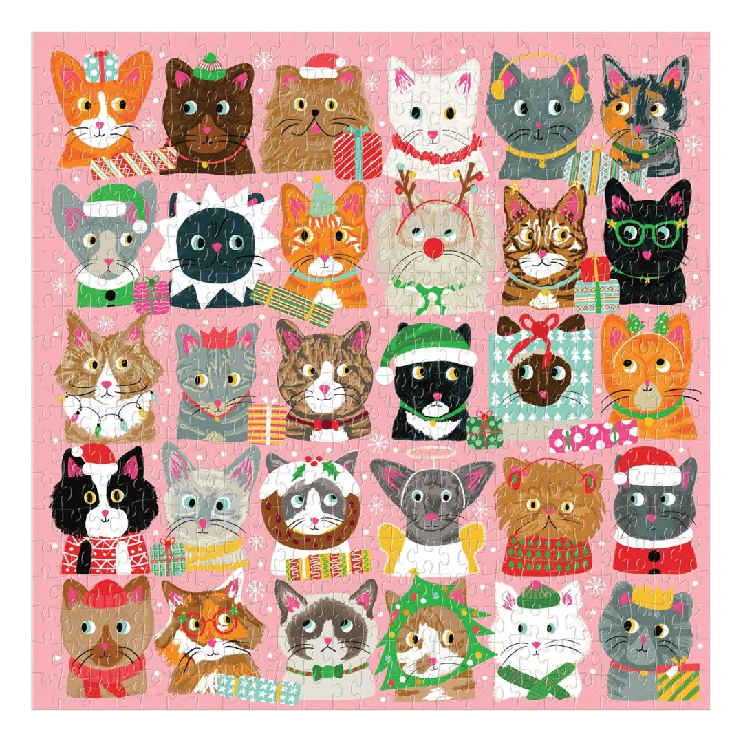 Galison Festive Furballs 500 Piece Jigsaw Puzzle