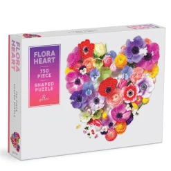Galison Flora Heart 750 Piece Shaped Puzzle