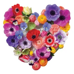 Galison Flora Heart 750 Piece Shaped Puzzle