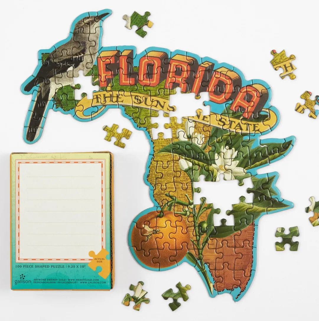 Galison Florida Mini Shaped Jigsaw Puzzle