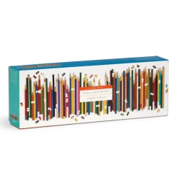 Galison Frank Lloyd Wright Colored Pencils Shaped 1000 Piece Panoramic Jigsaw Puzzle