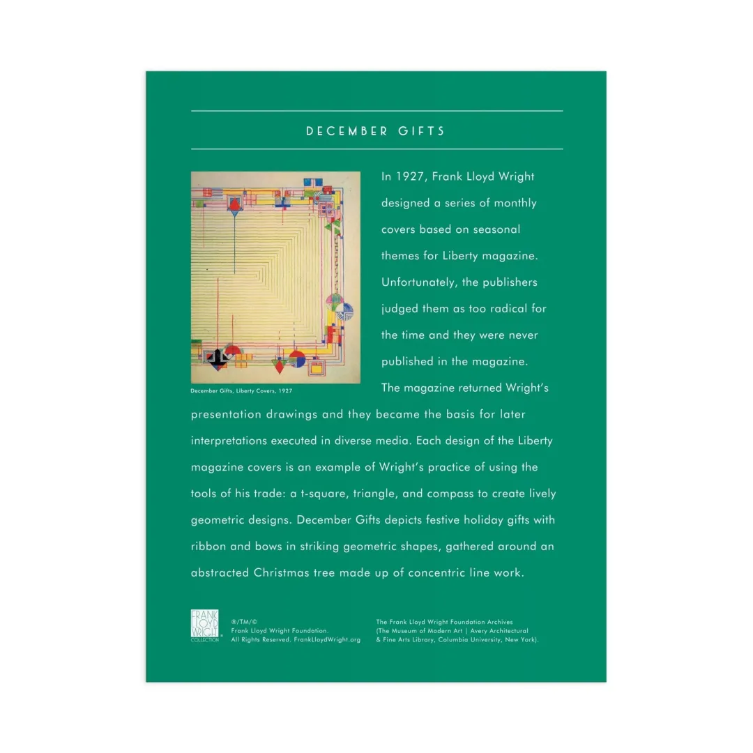 Galison Frank Lloyd Wright December Gifts 1000 Piece Foil Puzzle
