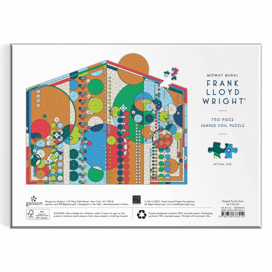 Galison Frank Lloyd Wright Midway Mural 750 Piece Shaped Foil Puzzle