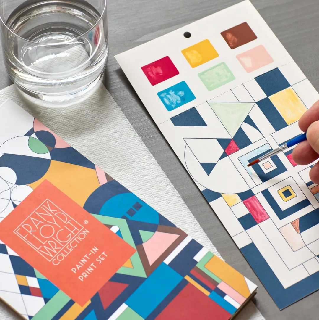 Galison Frank Lloyd Wright Paint-In Print Set