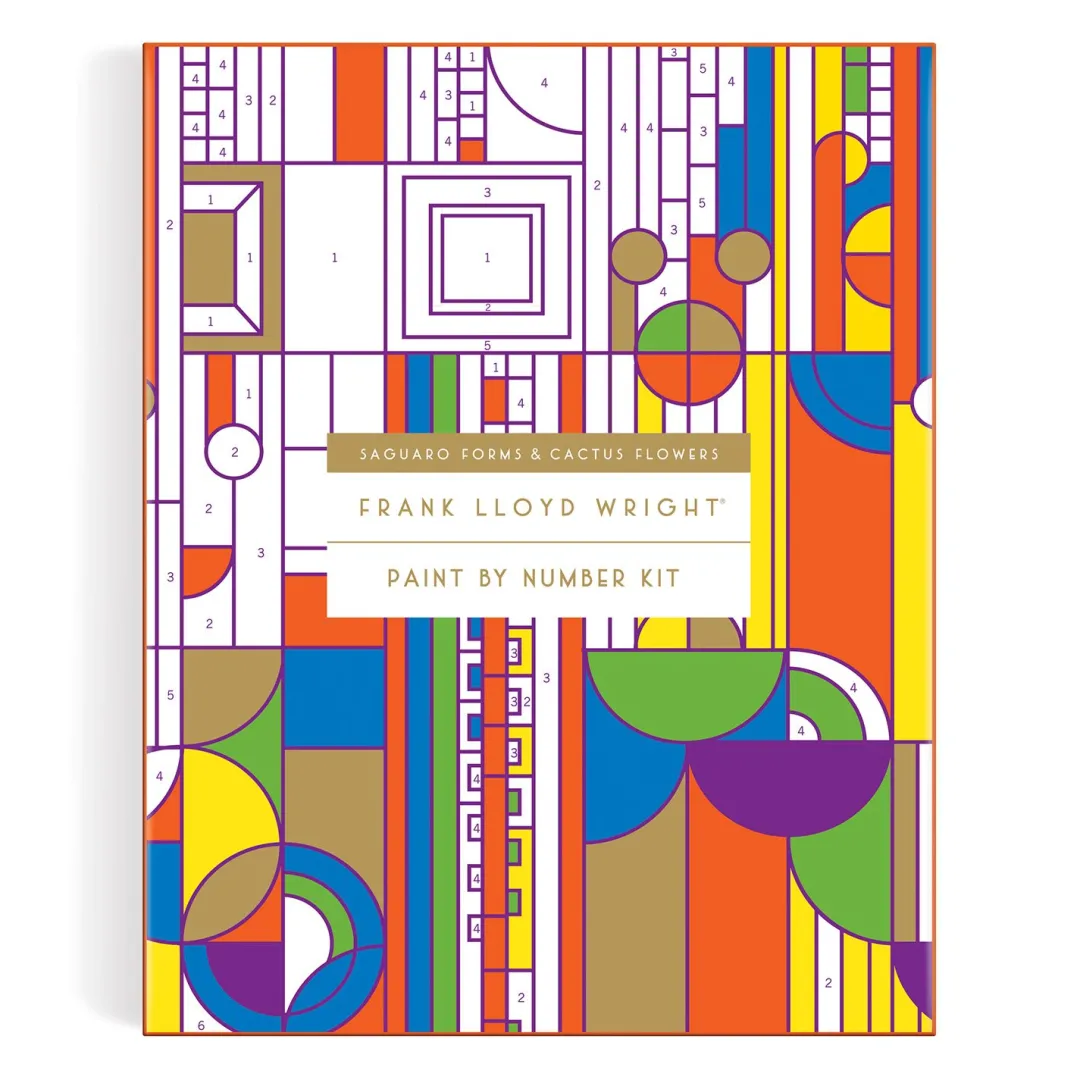 Galison Frank Lloyd Wright Saguaro Cactus and Forms Paint By Number Kit