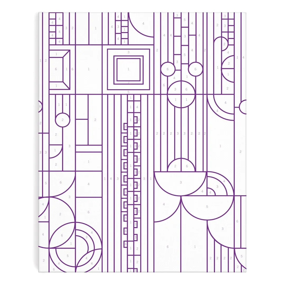 Galison Frank Lloyd Wright Saguaro Cactus and Forms Paint By Number Kit