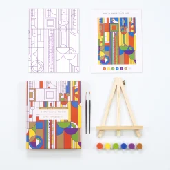 Galison Frank Lloyd Wright Saguaro Cactus and Forms Paint By Number Kit