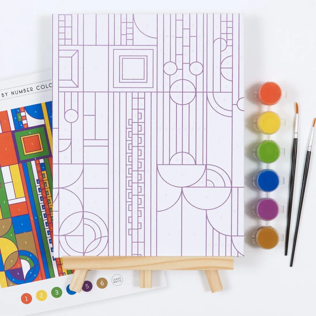 Galison Frank Lloyd Wright Saguaro Cactus and Forms Paint By Number Kit