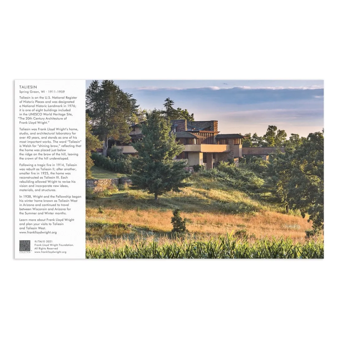Galison Frank Lloyd Wright Taliesin and Taliesin West Double-Sided 500 Piece Jigsaw Puzzle
