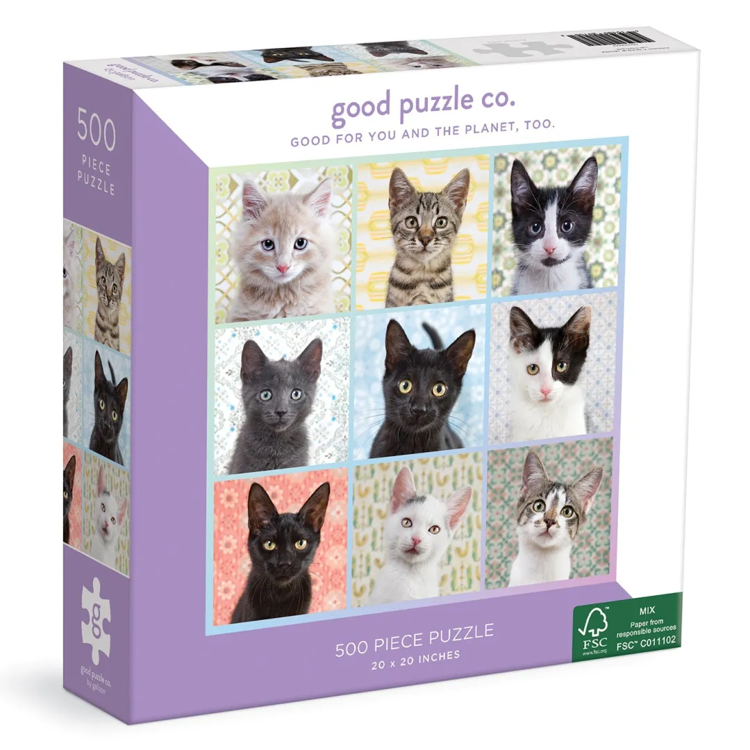 Galison Good Puzzle Co. Cat Portraits 500pc Puzzle