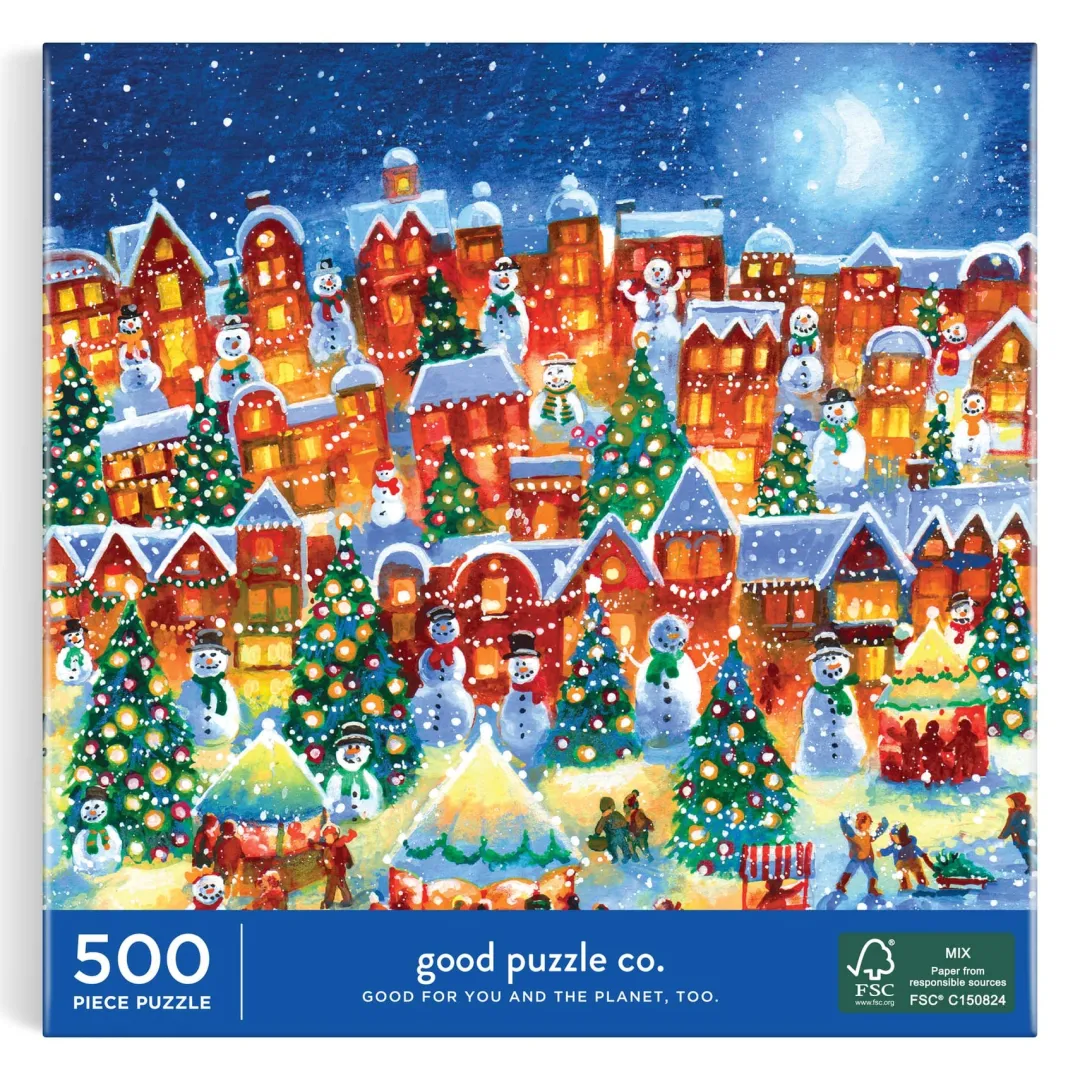 Galison Good Puzzle Co. Little Town Lights 500pc Puzzle