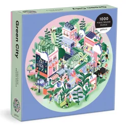 Galison Green City 1000 Piece Round Puzzle