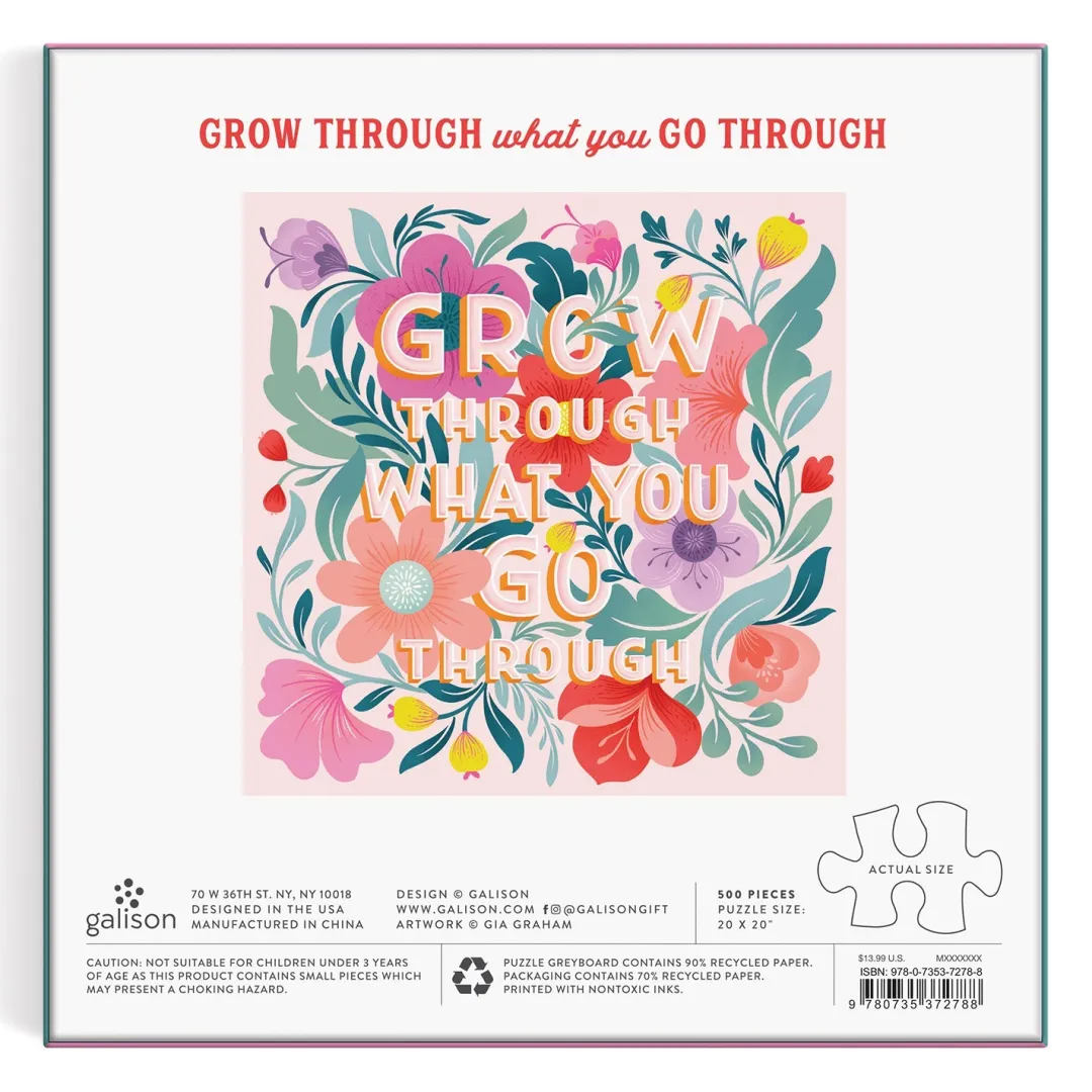 Galison Grow Through What You Go Through 500 Piece Puzzle