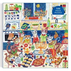 Galison Happy Hanukcats 500 Piece Puzzle