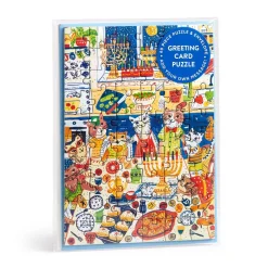 Galison Happy Hanukcats Greeting Card Puzzle