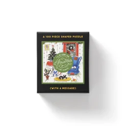 Galison Home For Christmas 100 Piece Mini Shaped Puzzle