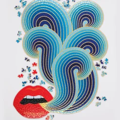 Galison Jonathan Adler 750 Piece Lips Shaped Jigsaw Puzzle