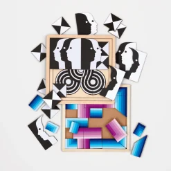 Galison Jonathan Adler Atlas Layered Wooden Jigsaw Puzzle Set