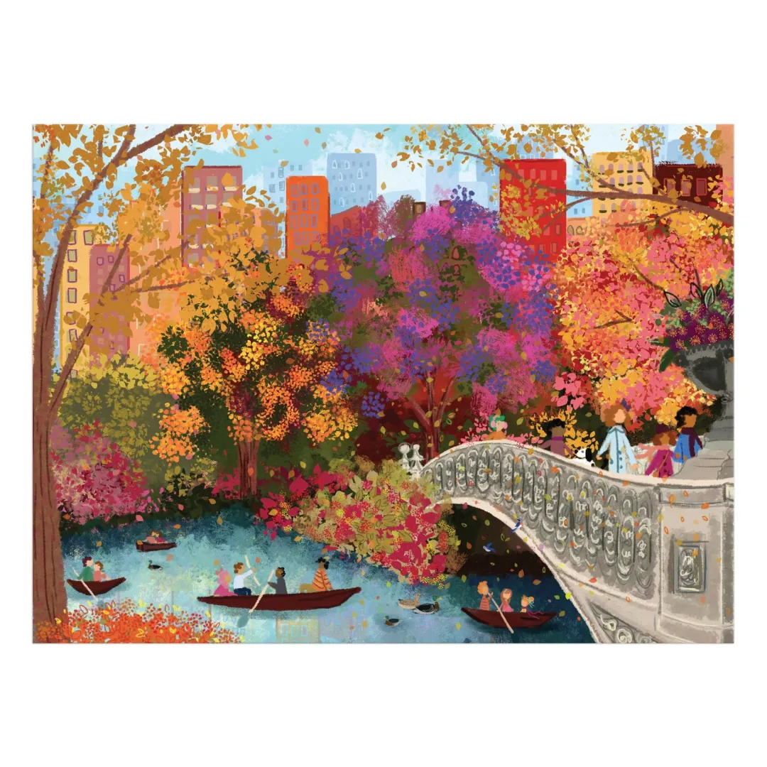 Galison Joy Laforme Autumn on Bow Bridge 1000 Piece Puzzle