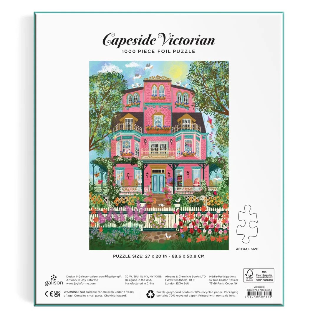 Galison Joy Laforme Capeside Victorian 1000 Piece Foil Puzzle