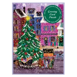 Galison Joy Laforme Christmas Square Greeting Card Puzzle