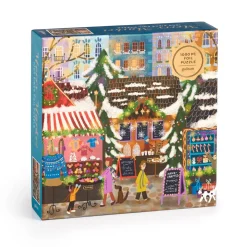 Galison Joy Laforme Merry Market 1000 Piece Foil Puzzle in a Square Box