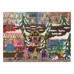 Galison Joy Laforme Merry Market 1000 Piece Foil Puzzle in a Square Box