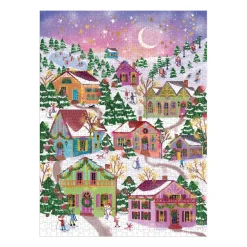 Galison Joy Laforme Snowcap Village 1000 Piece Foil Puzzle