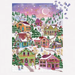 Galison Joy Laforme Snowcap Village 1000 Piece Foil Puzzle