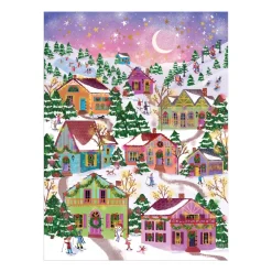 Galison Joy Laforme Snowcap Village 1000 Piece Foil Puzzle