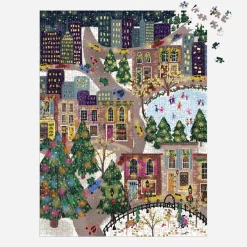 Galison Joy Laforme Sparkling City 1000 Piece Foil Puzzle In a Square Box