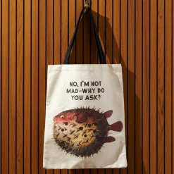 Galison Judgy Fish Canvas Tote