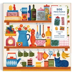 Galison Kitchen Essentials 500 Piece Puzzle with Shaped Pieces
