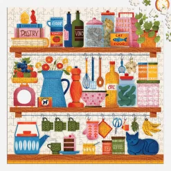 Galison Kitchen Essentials 500 Piece Puzzle with Shaped Pieces