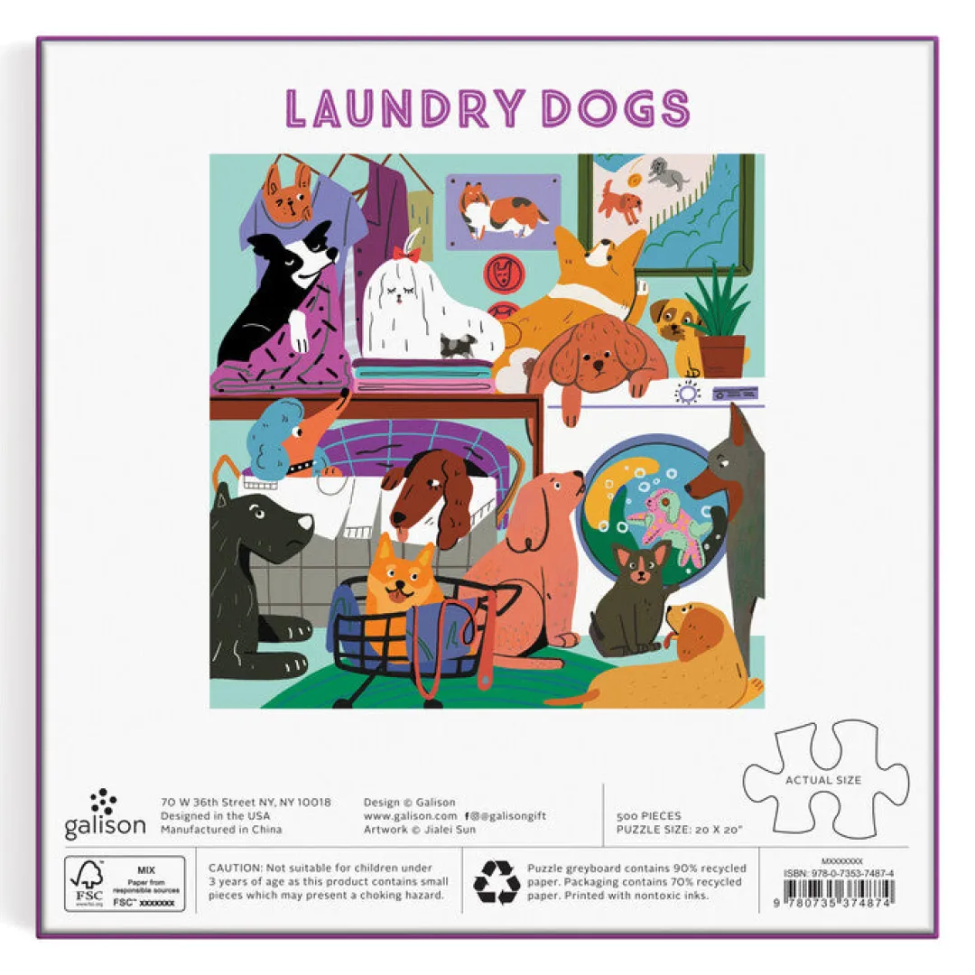 Galison Laundry Dogs 500 Piece Puzzle