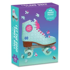 Galison Let The Good Times Roll Roller Skate 100 Piece Mini Shaped Jigsaw Puzzle