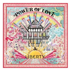 Galison Liberty Power of Love 500 Piece Double Sided Jigsaw Puzzle with Shaped Pieces