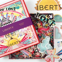 Galison Liberty Power of Love 500 Piece Double Sided Jigsaw Puzzle with Shaped Pieces