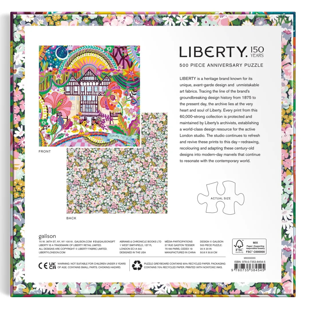 Galison Liberty 150th Commemorative 500 Piece Double Sided Puzzle