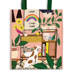 Galison Love Lives Here Reusable Shopping Bag