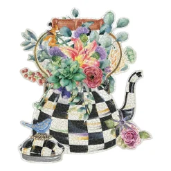 Galison MacKenzie-Childs Blooming Kettle 750 Piece Shaped Puzzle
