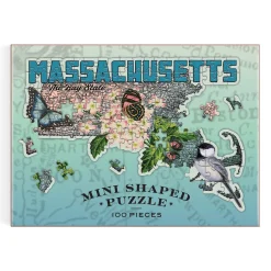 Galison Massachusetts Mini Shaped Puzzle