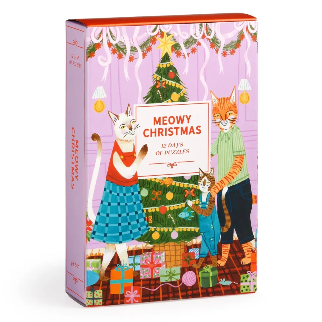Galison Meowy Christmas 12 Days of Puzzles 500 Piece Countdown