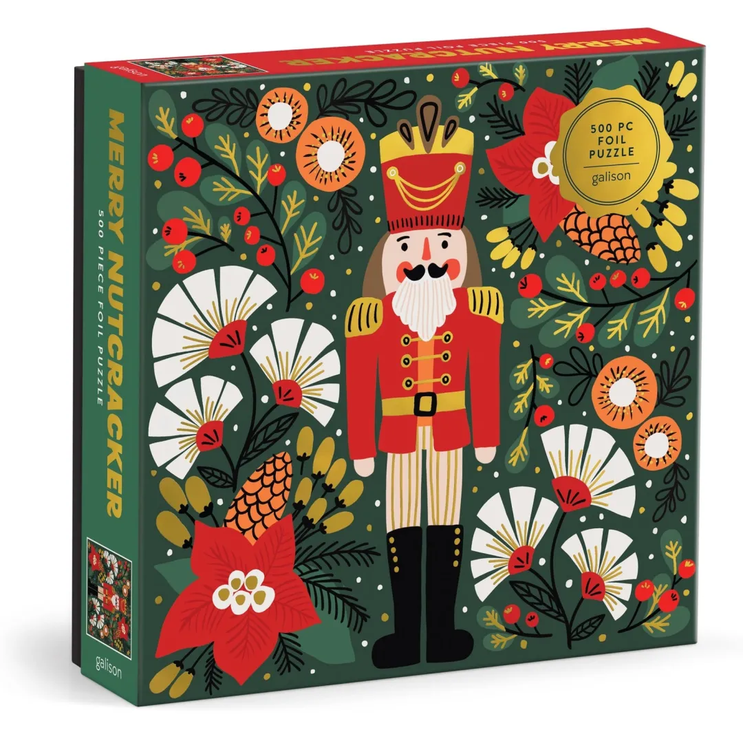 Galison Merry Nutcracker 500 Piece Foil Puzzle