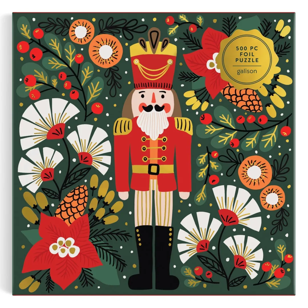 Galison Merry Nutcracker 500 Piece Foil Puzzle