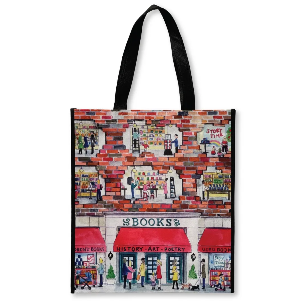 Galison Michael Storrings A Day at the Bookstore Reusable Shopping Bag
