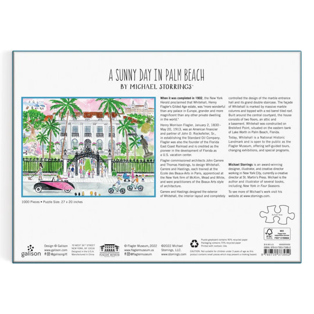 Galison Michael Storrings A Sunny Day in Palm Beach 1000 Piece Puzzle