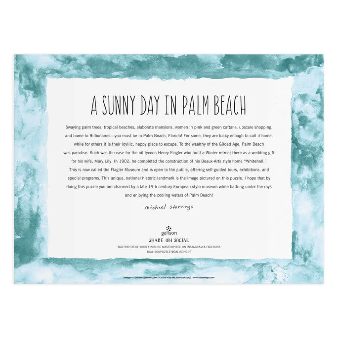 Galison Michael Storrings A Sunny Day in Palm Beach 1000 Piece Puzzle