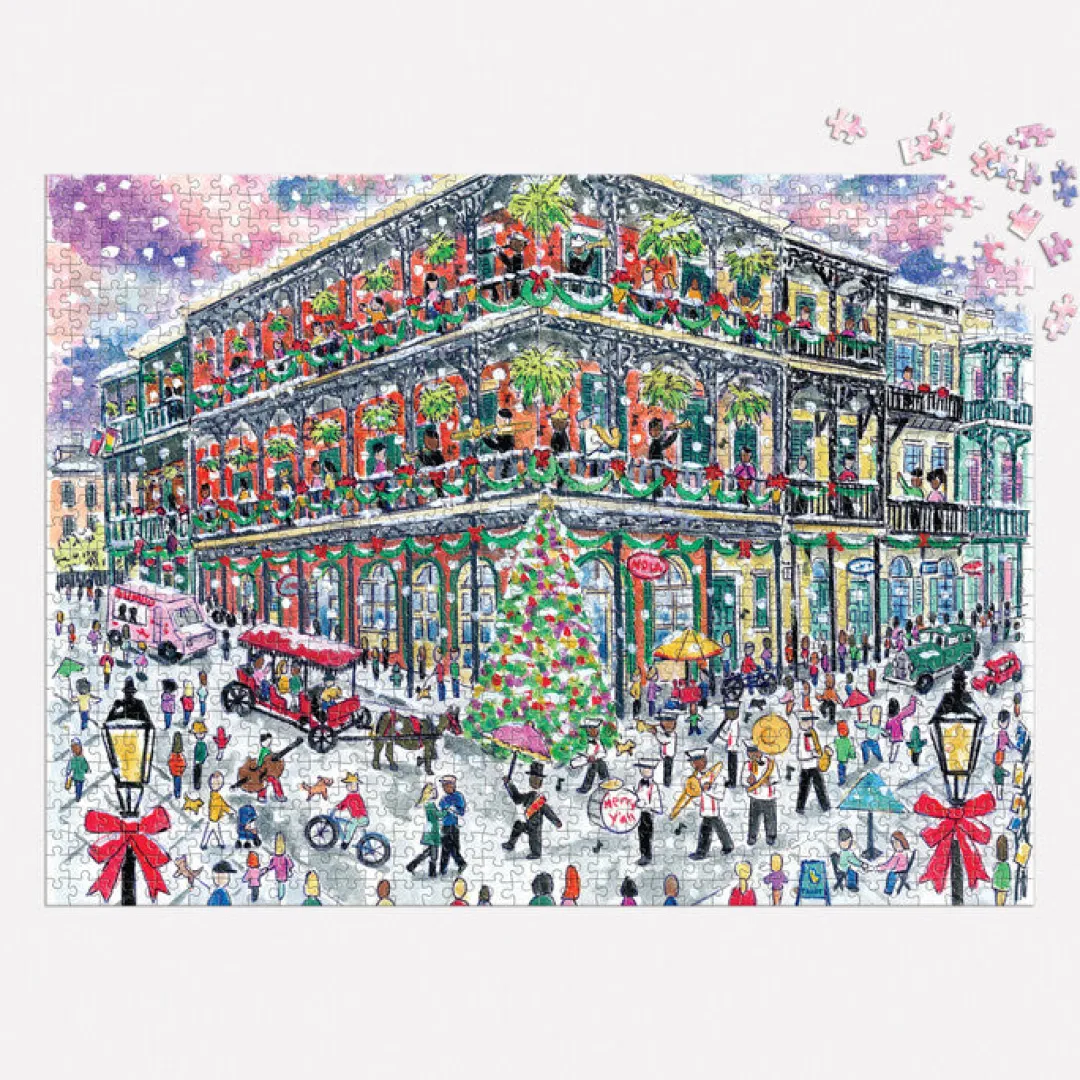 Galison Michael Storrings Christmas in New Orleans 1000 Piece Puzzle