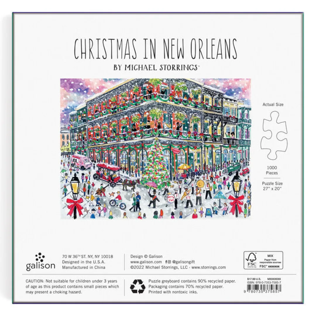 Galison Michael Storrings Christmas in New Orleans 1000 Piece Puzzle
